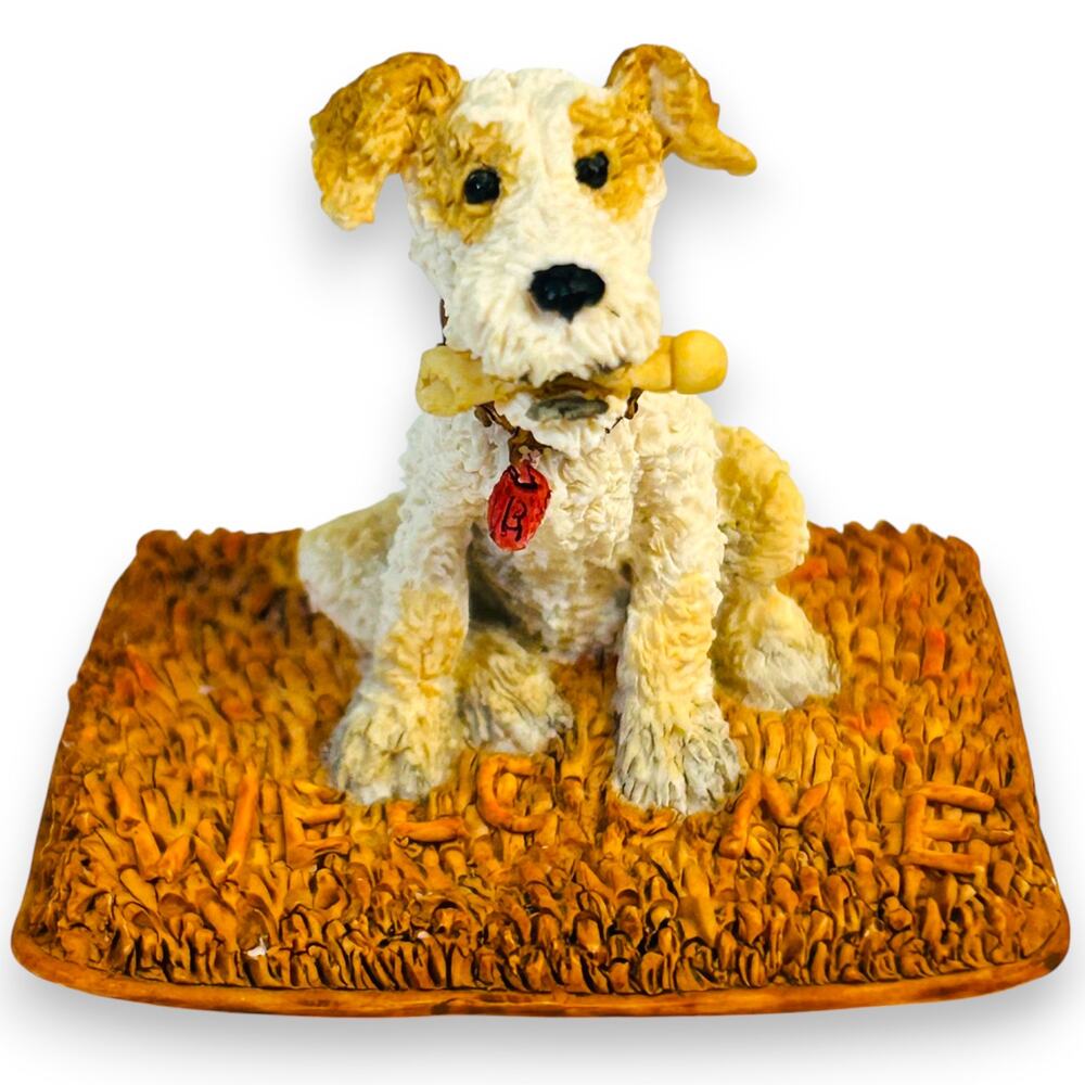 Terrier Welcome Mat "A Gift For You" Handmade in Scotland Border Fine Arts